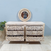 Dynasty Double Solid Hard Wood Size drawers chest of drawers 160x48x80cm